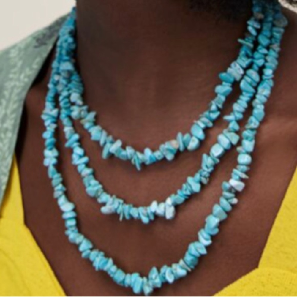 Zara  necklace gorgeous 3 layers turquoise blue